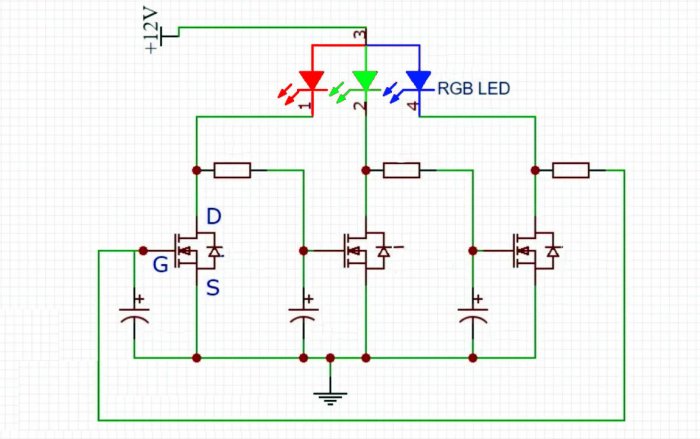 Как без микросхем на трех транзисторах собрать контроллер переключения RGB ленты