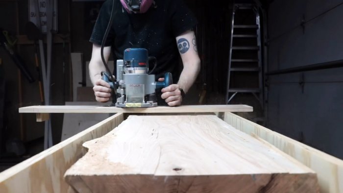 Как сделать бревенчатую скамью в современном деревенском стиле