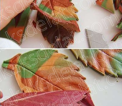 Текстурные листы листья розы для полимерной глины - как сделать