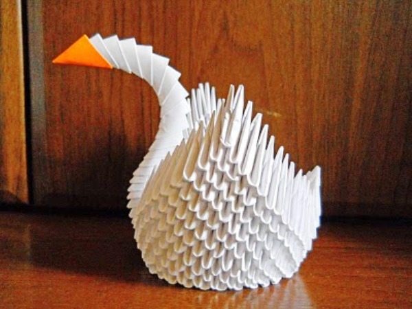 Как сделать лебедя оригами из бумаги модулей покрышки яблока шины салфетки пластилина