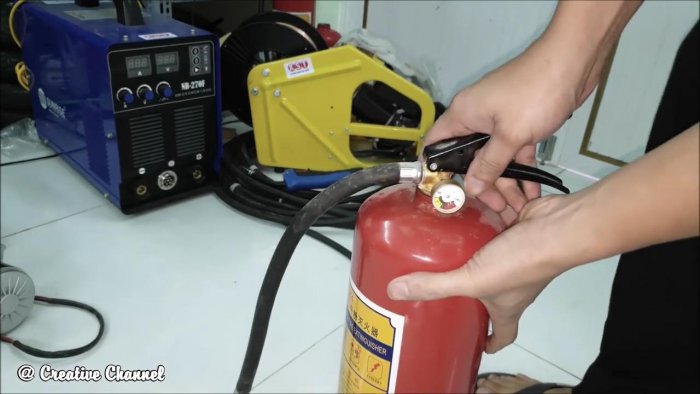 Как из огнетушителя сделать ресивер для компрессора 12 В