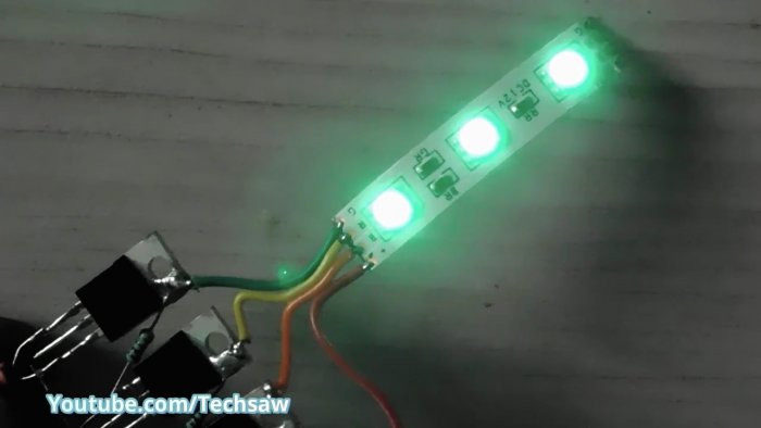 Самый простой контроллер для переключения RGB LEDленты на трех транзисторах