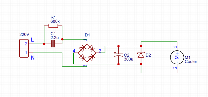 Как запитать кулер для охлаждения LED матрицы на 220 В