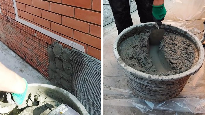 Как замешать послушный и прочный цементный раствор для отделки фасада в период осень-весна