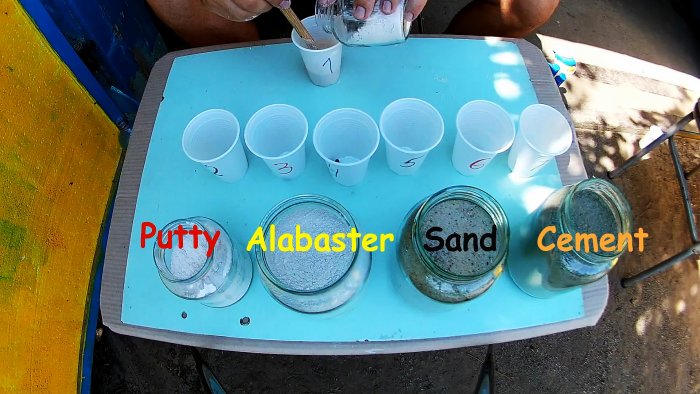 В каких пропорциях смешать шпаклевку, цемент, песок и алебастр чтобы получить огнеупорный состав
