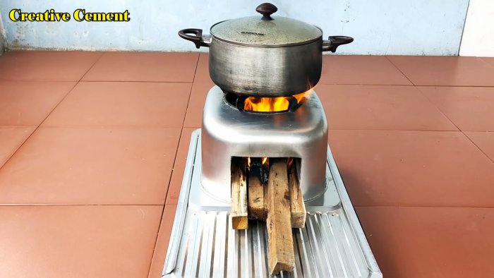 Как сделать простую дровяную печь из кухонной мойки