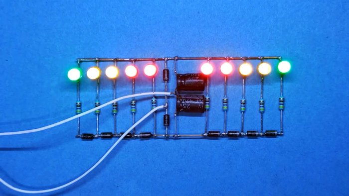 Индикаторы уровня сигнала на светодиодах без транзисторов и микросхем