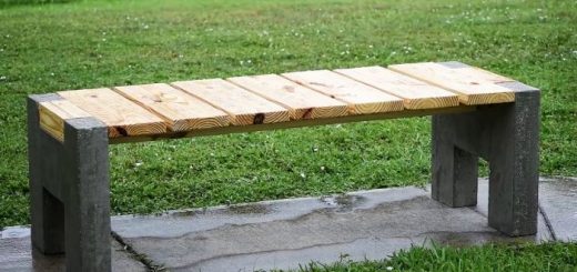 Как сделать уличную скамью из бетона и дерева